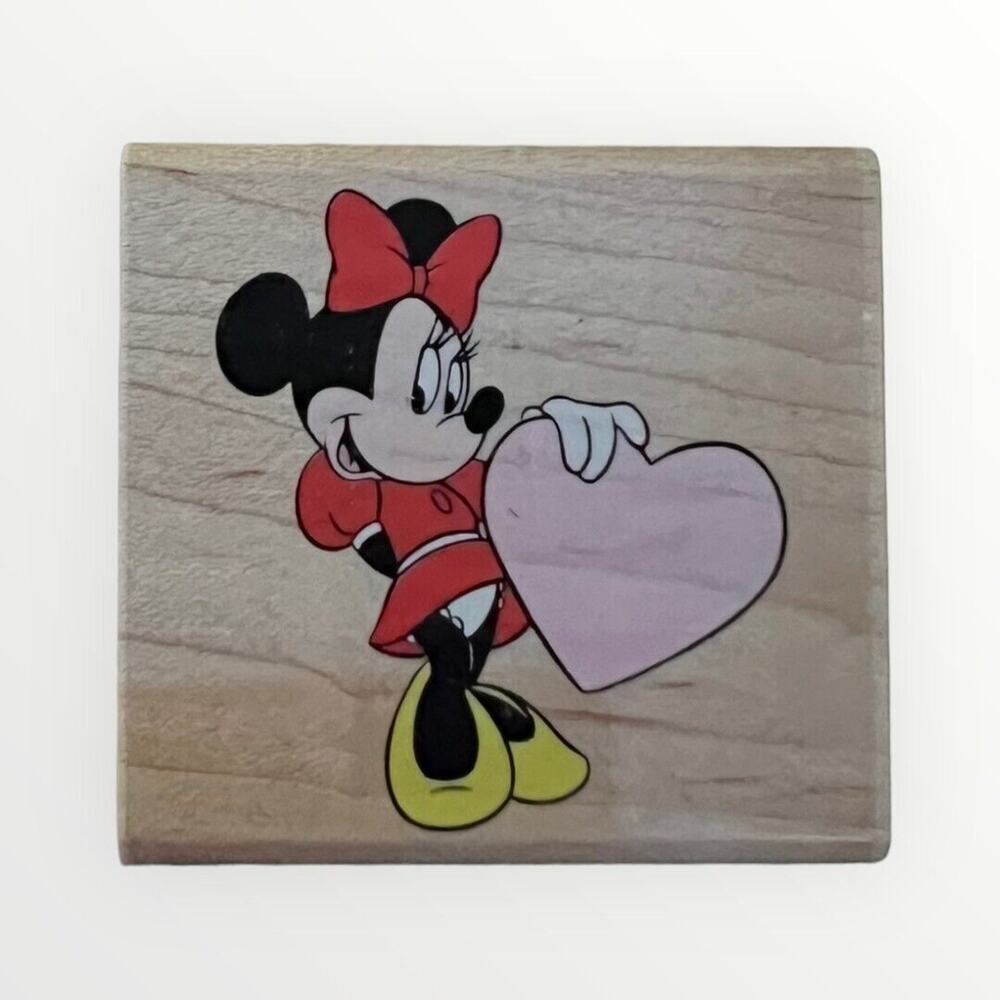 Disney Sweetheart Minnie Mouse with Heart 377E Wood & Rubber Stampede Stamp
